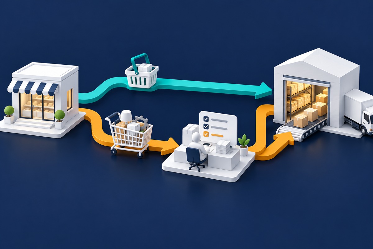 Standard orders taking a direct route while complex baskets pass through quote review