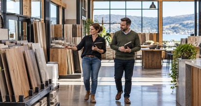 Trade retailer discussing showroom requirements with an ecommerce adviser