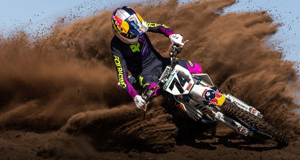 Fox Racing motocross rider in action